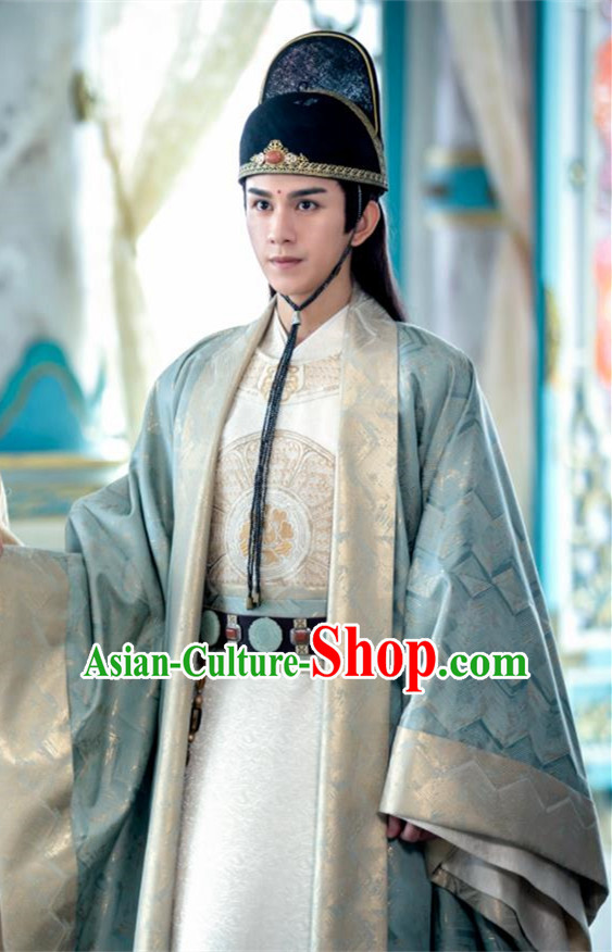 Drama The Untamed Chinese Ancient Prince Jin Guangyao Costumes and Hat for Men