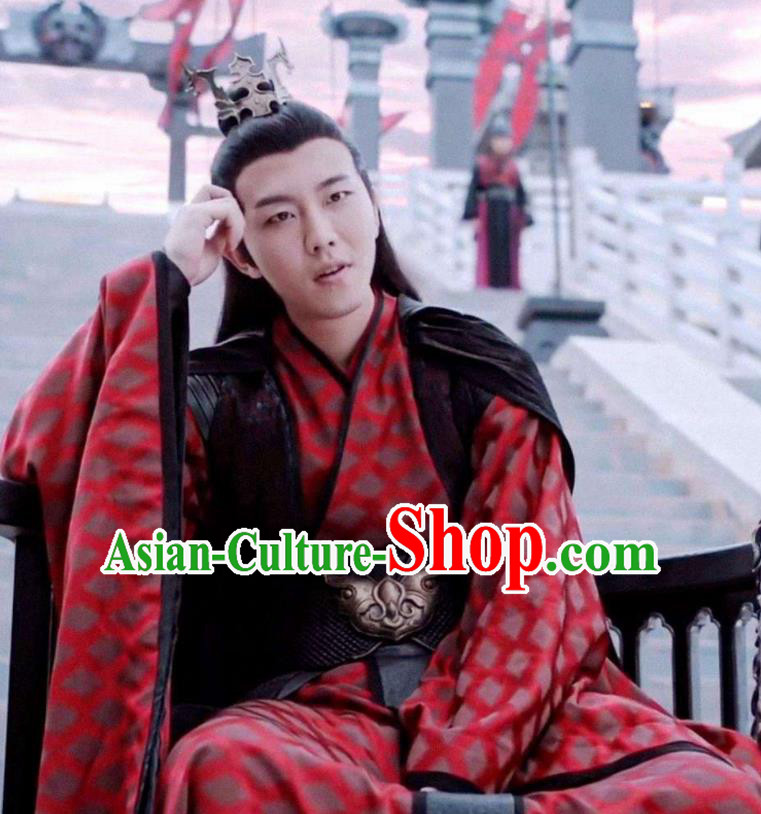 Chinese Drama The Untamed Ancient Prince Swordsman Red Costumes for Men