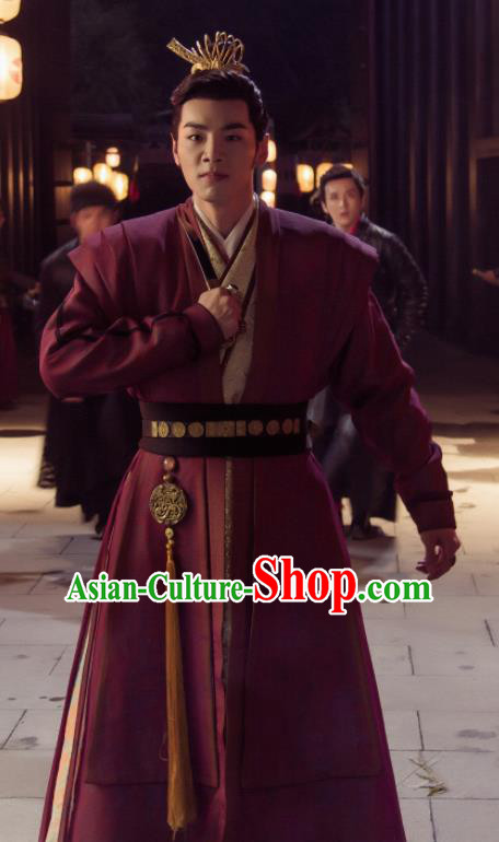 Ancient Chinese Song Dynasty Crown Prince Drama Young Blood Swordsman Wei Yanei Costumes for Men