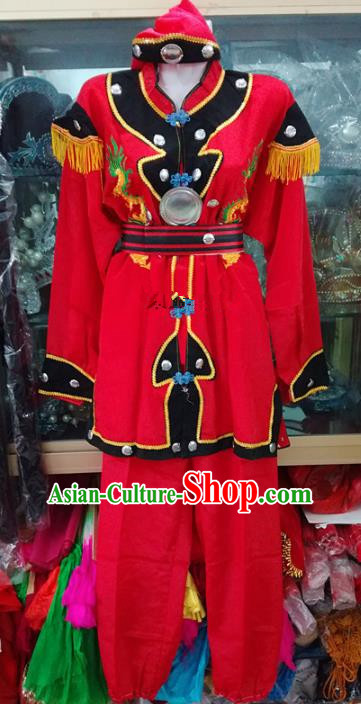 Chinese Traditional Beijing Opera Takefu Costume Peking Opera Martial Red Clothing for Adults