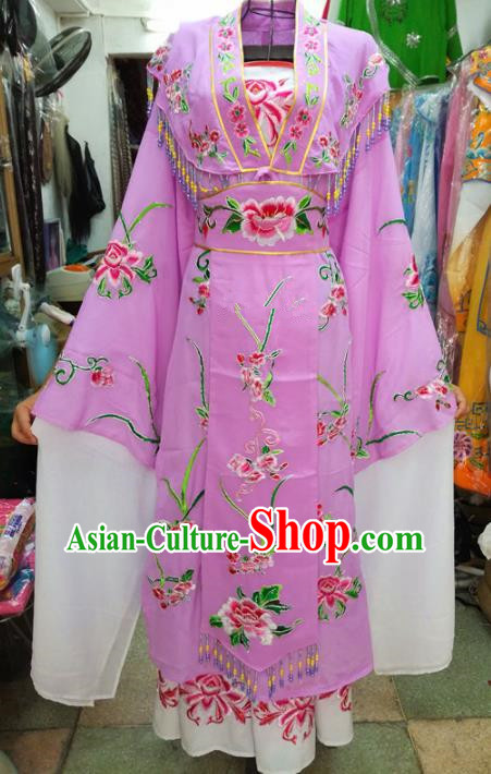 Chinese Traditional Beijing Opera Costume Peking Opera Princess Purple Dress for Adults