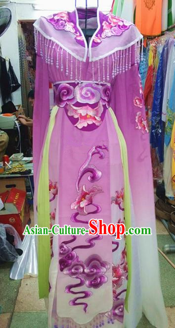 Chinese Traditional Beijing Opera Princess Costume Peking Opera Actress Purple Dress for Adults