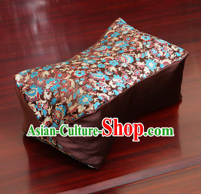 Chinese Traditional Pattern Brown Brocade Pillow Slip Pillow Cover Classical Household Ornament