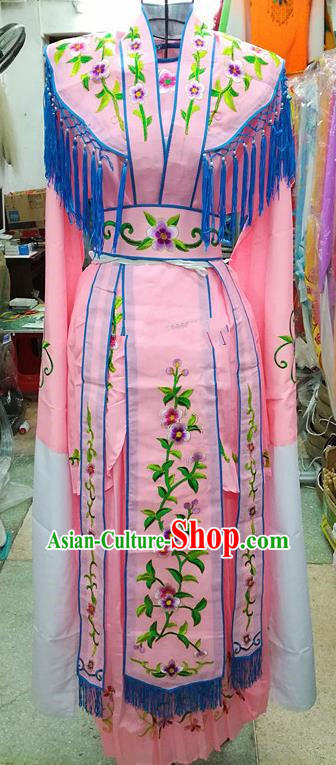 Chinese Traditional Beijing Opera Young Lady Costume Peking Opera Diva Pink Dress for Adults