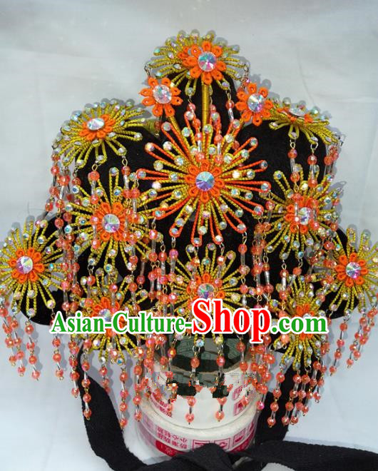 Chinese Traditional Beijing Opera Golden Phoenix Coronet Head Ornaments Hair Accessories for Adults