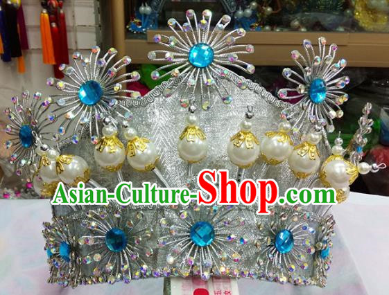 Chinese Traditional Beijing Opera Magic Warriors Helmet Head Ornaments Hair Accessories for Adults