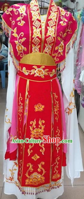 Chinese Traditional Beijing Opera Princess Red Dress Peking Opera Actress Costume for Adults