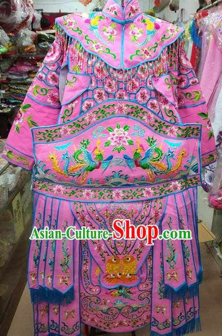 Chinese Traditional Beijing Opera Female General Pink Clothing Peking Opera Actress Costume for Adults