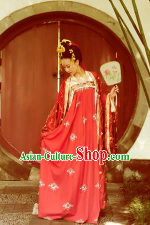 Chinese Ancient Tang Dynasty Bride and Bridegroom Wedding Historical Costumes Complete Set