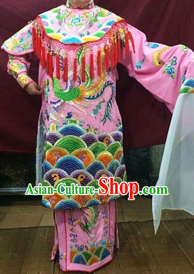 Chinese Traditional Beijing Opera Queen Pink Water Sleeve Dress Peking Opera Actress Costume for Adults