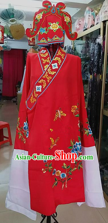 Chinese Traditional Beijing Opera Niche Costume Peking Opera Nobility Childe Red Robe for Adults