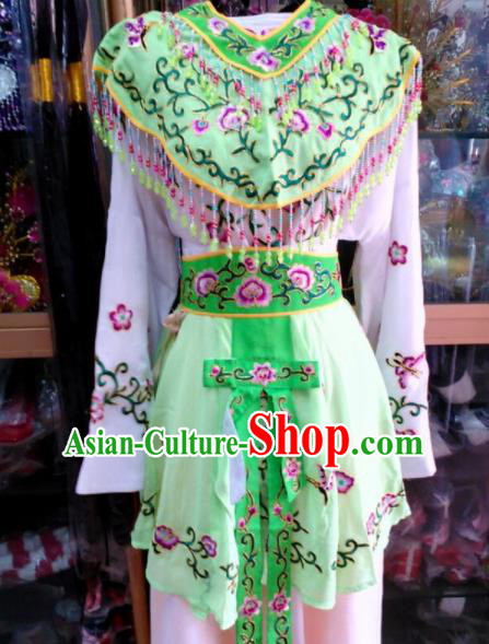 Chinese Traditional Beijing Opera Peri Green Dress Peking Opera Young Lady Costume for Adults
