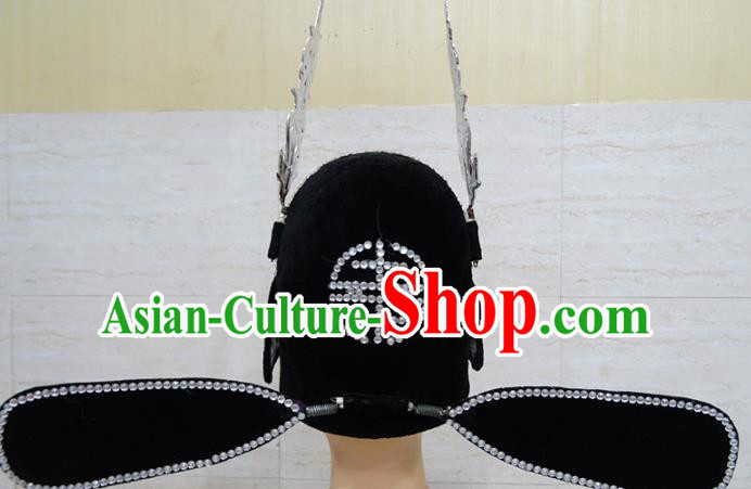Chinese Traditional Beijing Opera Niche Black Hat Ancient Scholar Headwear for Adults