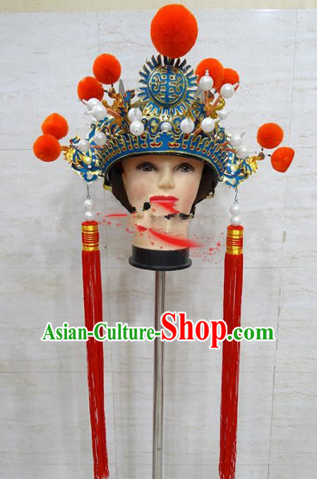 Chinese Traditional Beijing Opera Eunuch Hat Ancient Helmet Headwear for Adults