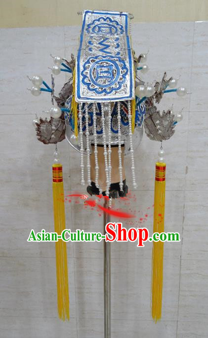 Chinese Traditional Beijing Opera General Hat Ancient Emperor Helmet Headwear for Adults
