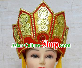 Chinese Traditional Beijing Opera Monk Hat Ancient Buddhism Headwear for Adults