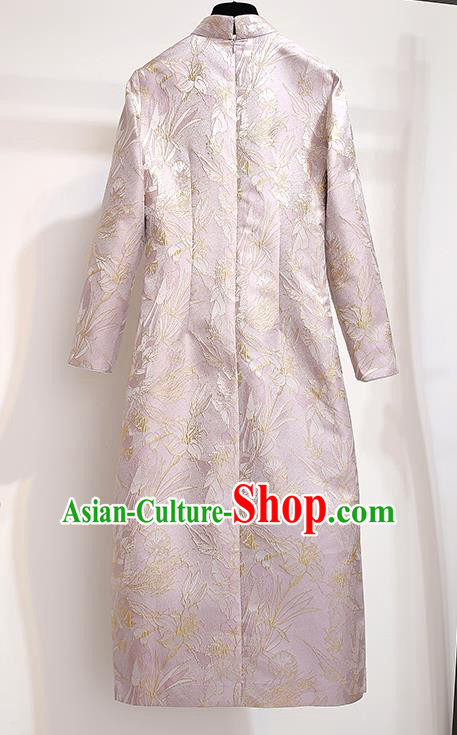 Chinese Traditional Costume Tang Suit Qipao Dress Pink Cheongsam for Women