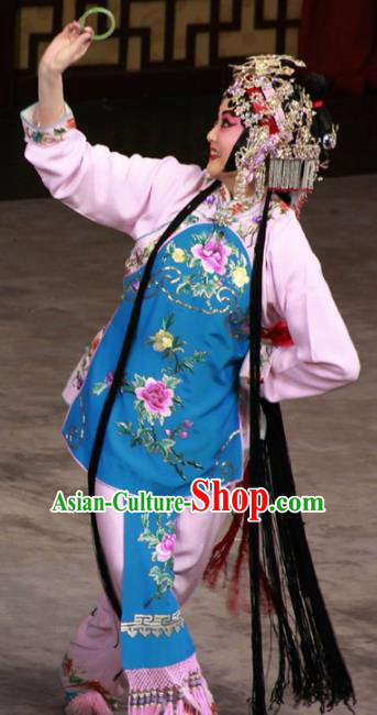 Chinese Traditional Beijing Opera Mui Tsai Dress Ancient Maidservants Costume for Adults