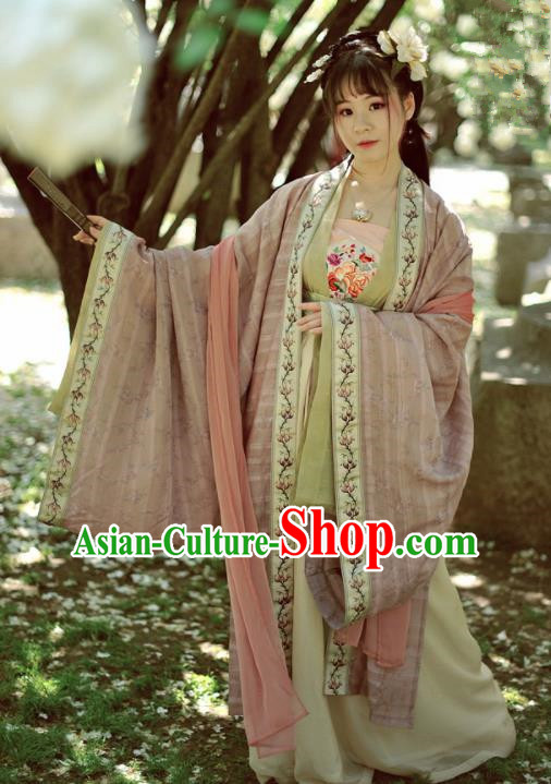 Chinese Ancient Peri Princess Hanfu Dress Tang Dynasty Imperial Concubine Historical Costumes Complete Set