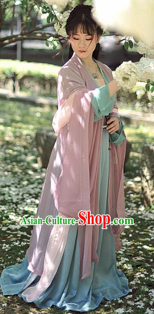 Chinese Ancient Aristocratic Lady Hanfu Dress Tang Dynasty Princess Historical Costumes Complete Set
