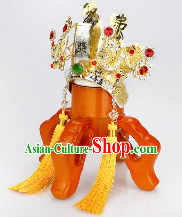 Chinese Traditional Religious Hair Accessories Buddhism Bodhisattva Feng Shui Hat