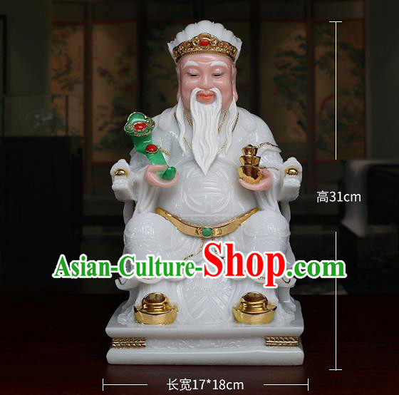 Chinese Traditional Religious Supplies White Gnome Statue Taoism Accessories