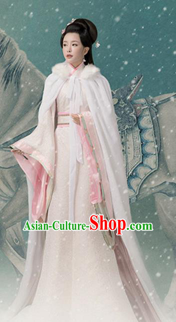 Chinese Ancient Drama Palace Lady Hanfu Dress Traditional Han Dynasty Imperial Consort Costume and Headpiece for Women