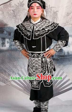 Chinese Traditional Beijing Opera Takefu Black Costume Ancient Swordsman Clothing
