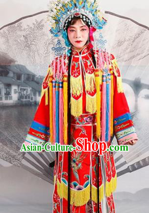 Chinese Traditional Beijing Opera Imperial Consort Costume Ancient Queen Red Palace Dress