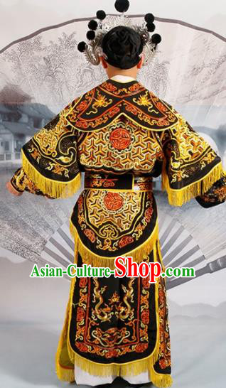 Chinese Traditional Beijing Opera Takefu Costume Ancient Warrior Black Clothing