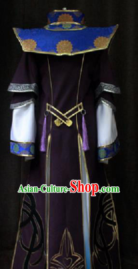 Chinese Ancient Cosplay Royal Highness Costume Traditional Swordsman Clothing for Men