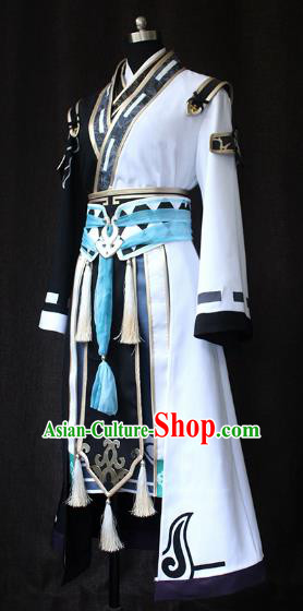 Chinese Ancient Cosplay Taoist Swordsman Costume Traditional Young Hero Clothing for Men
