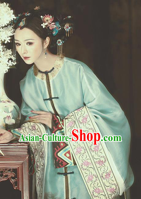 Chinese Ancient Nobility Lady Hanfu Dress Traditional Qing Dynasty Manchu Princess Costume and Headpiece for Women