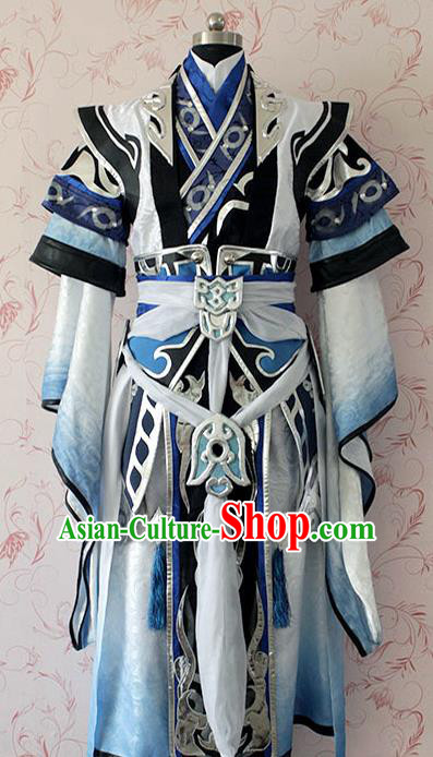 Chinese Ancient Taoist Swordsman Costume Traditional Cosplay General Clothing for Men