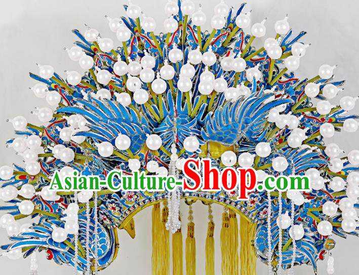 Asian Chinese Beijing Opera Headwear Traditional Peking Opera Imperial Concubine Phoenix Coronet