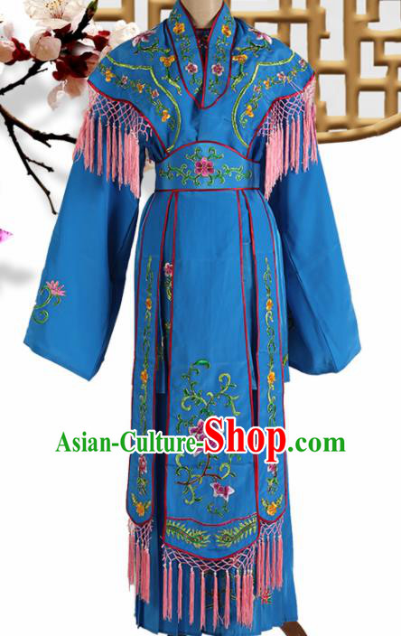 Traditional Chinese Beijing Opera Peri Costume Peking Opera Princess Blue Dress