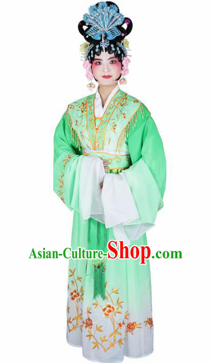Traditional Chinese Beijing Opera Diva Costume Peking Opera Princess Green Dress