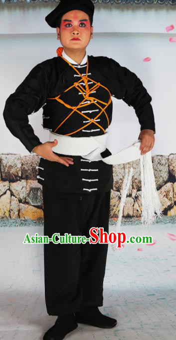 Chinese Traditional Beijing Opera Takefu Black Clothing Peking Opera Wu Song Costume