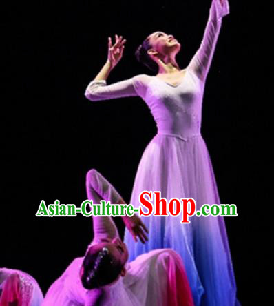Professional Modern Dance Costume Catwalks Stage Performance White Dress for Women