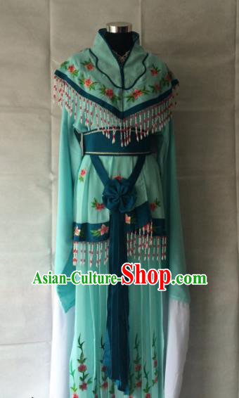 Traditional Chinese Beijing Opera Palace Costume Ancient Princess Green Dress for Women