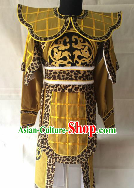 Traditional Chinese Beijing Opera Takefu Costume Peking Opera General Yellow Clothing
