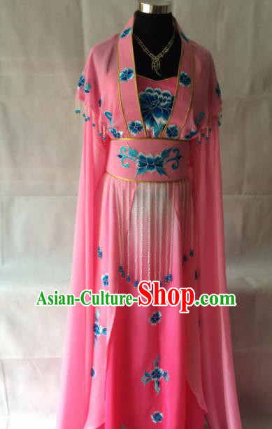 Traditional Chinese Beijing Opera Palace Costume Ancient Princess Pink Dress for Women