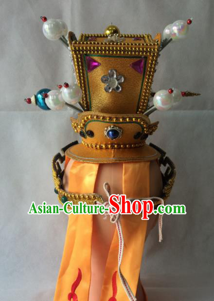Asian Chinese Traditional Beijing Opera Niche Headwear Ancient Crown Prince Hat for Men