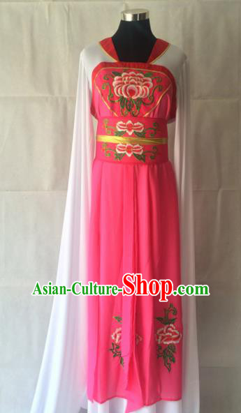Traditional Chinese Beijing Opera Costume Ancient Court Maid Rosy Dress for Women