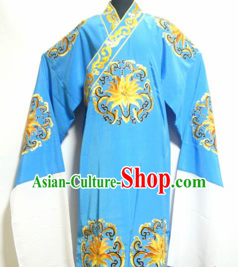 Traditional Chinese Beijing Opera Niche Costume Ancient Nobility Childe Blue Robe