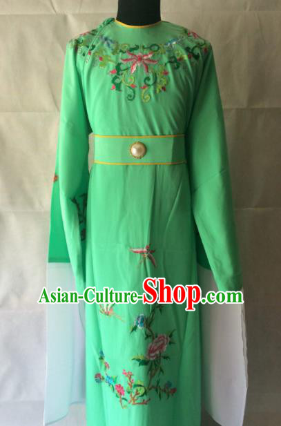 Traditional Chinese Beijing Opera Costume Peking Opera Niche Green Robe