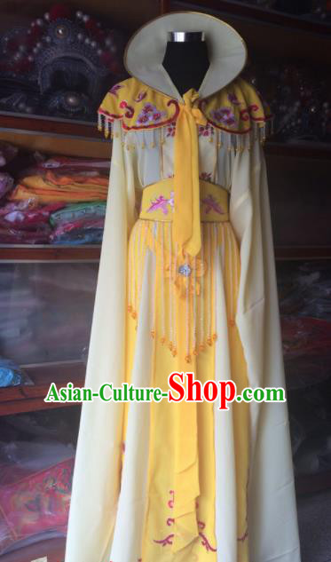 Traditional Chinese Beijing Opera Princess Costume Ancient Peri Yellow Dress for Women