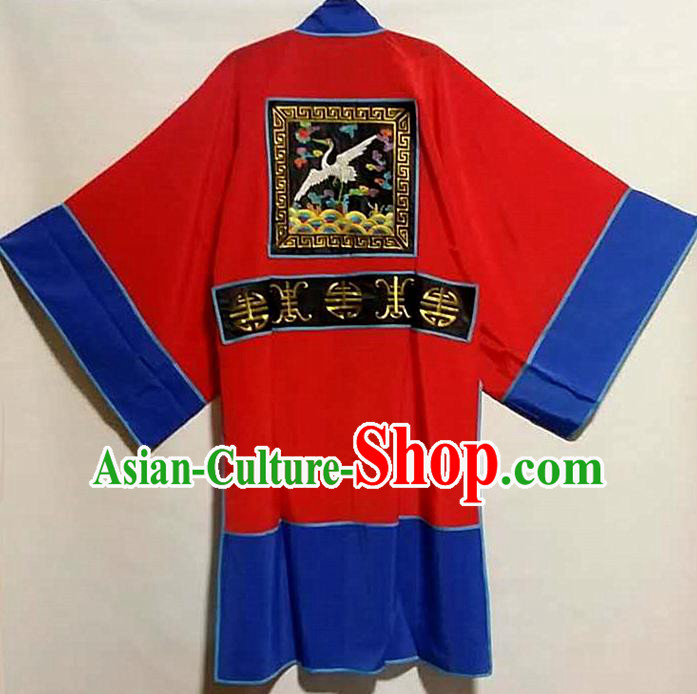 Traditional Chinese Beijing Opera Takefu Costume Ancient Taoist Priest Red Robe