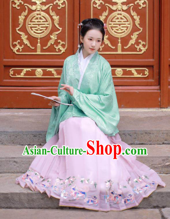 Chinese Traditional Ming Dynasty Aristocratic Lady Historical Costume Ancient Princess Hanfu Dress for Women