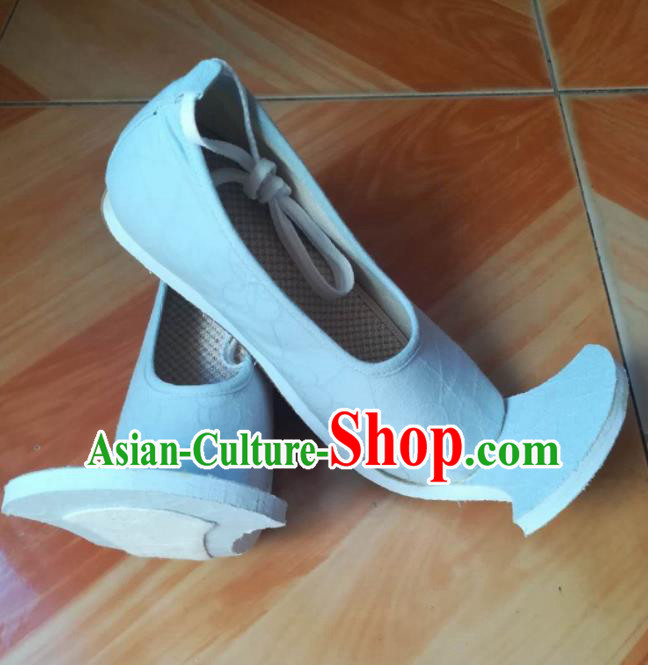 Asian Chinese Traditional Shoes Ancient Han Dynasty Blue Shoes Princess Hanfu Shoes for Women